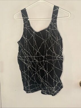 Habitat black tank top white abstract dot print Size Medium